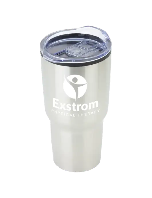 Odyssey Silver 30 oz Travel Tumbler w/Exstrom Logo