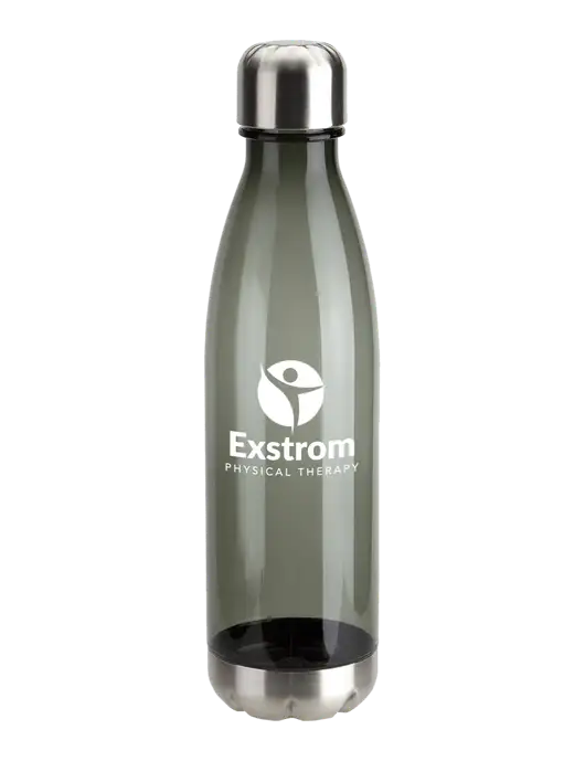 Bayside Tritan Smoke 25 oz Bottle with Stainless Base and Cap w/Exstrom Logo