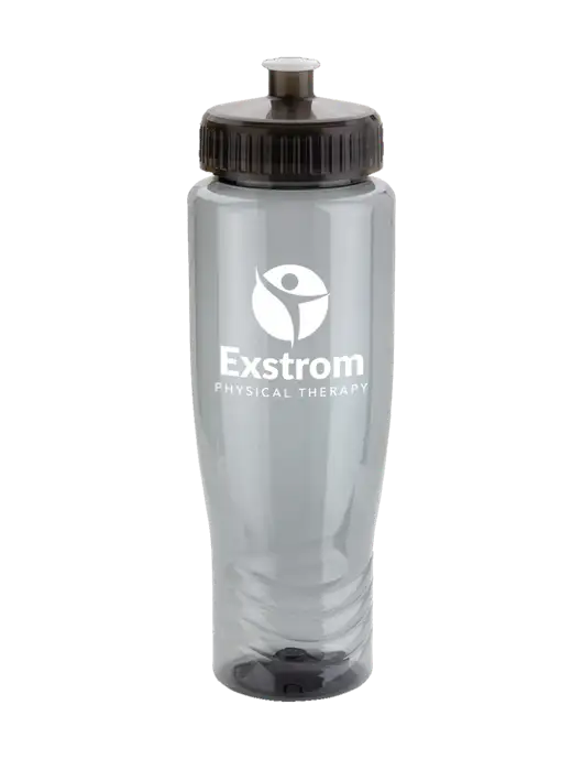 Roam Smoke 28 oz Eco-Polyclear Bottle with Push Pull Lid w/Exstrom Logo