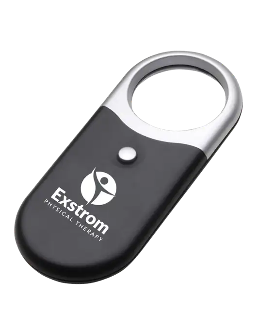 Compact Black Magnifier Light w/Exstrom Logo