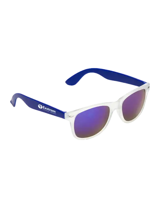 Key West Blue Mirrored Sunglasses w/Exstrom Logo