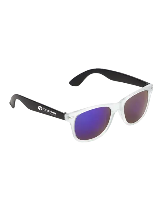 Key West Black Mirrored Sunglasses w/Exstrom Logo