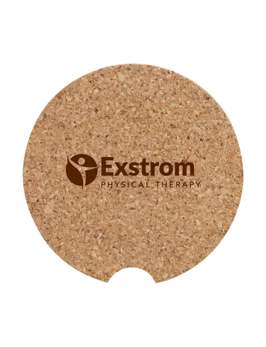 Cork Car Coaster, 2.5" w/Exstrom Logo