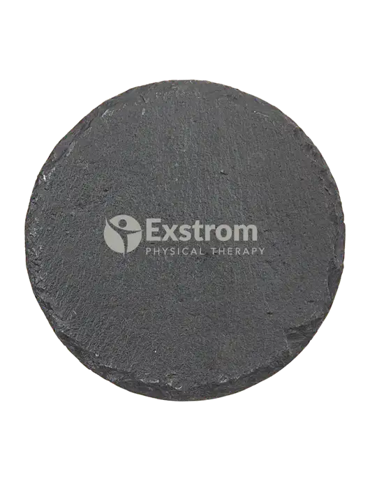 Round Slate Coaster w/Exstrom Logo