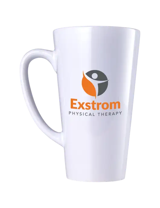 17 oz White Latte Mug w/Exstrom Logo