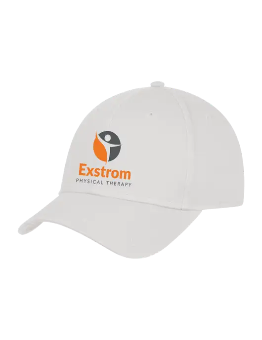 White Structured Cap Hook & Loop w/Exstrom Logo