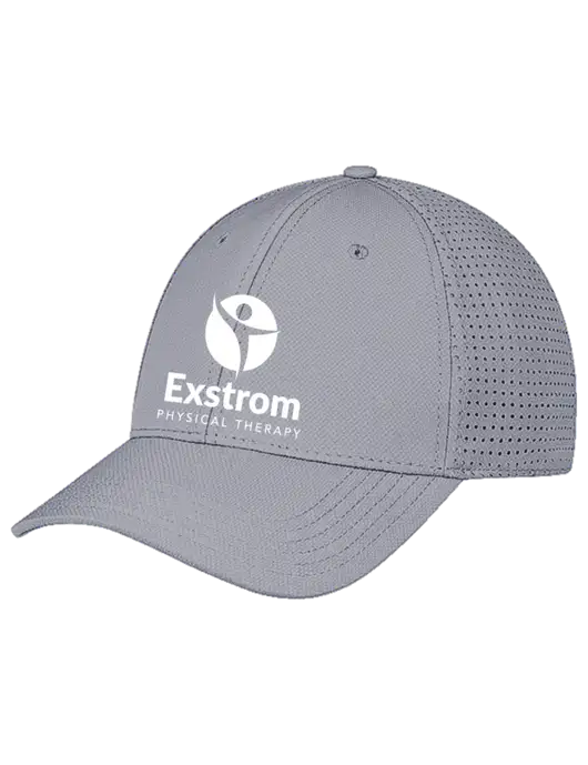 Grey Performance Stretchable Cap Hook & Loop w/Exstrom Logo