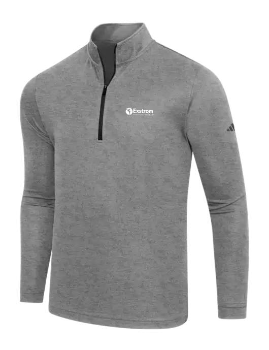 Adidas Black Heather  Lightweight Quarter Zip Pullover w/Exstrom Logo