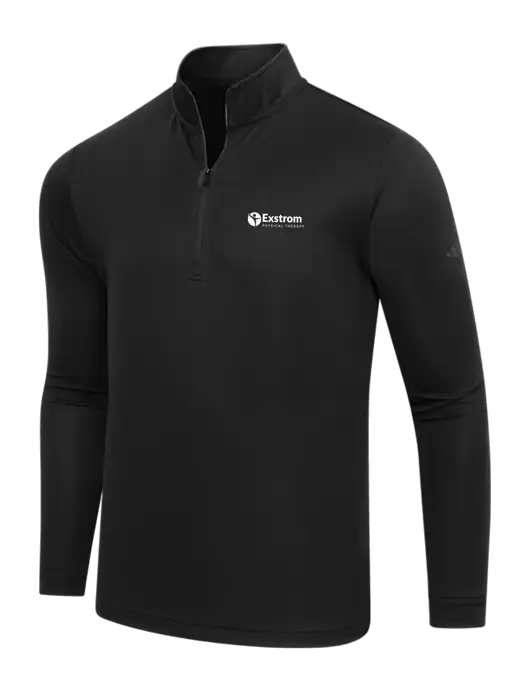Adidas Black Lightweight Quarter Zip Pullover w/Exstrom Logo