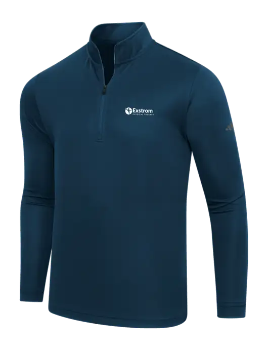 Adidas Navy Lightweight Quarter Zip Pullover w/Exstrom Logo