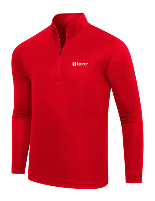 Adidas Red Lightweight Quarter Zip Pullover w/Exstrom Logo