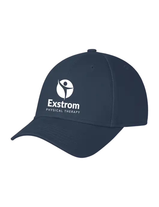 Navy Structured Cap Hook & Loop w/Exstrom Logo
