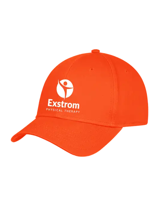 Orange Structured Cap Hook & Loop w/Exstrom Logo