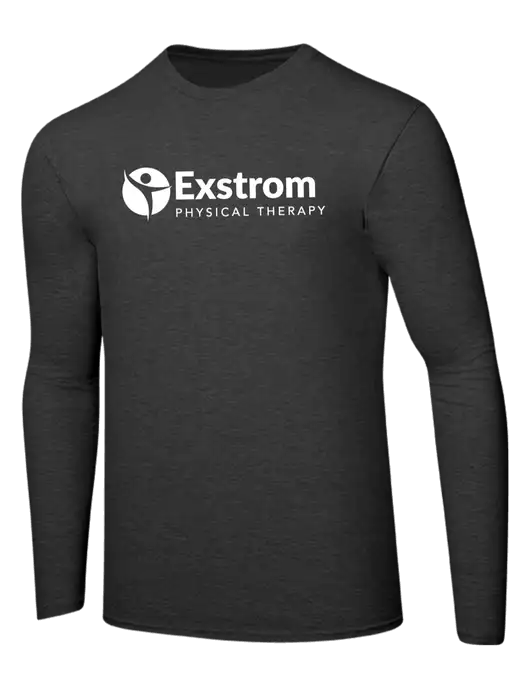 Ring Spun Dark Heather Grey 4.5 oz Long Sleeve T-Shirt w/Exstrom Logo