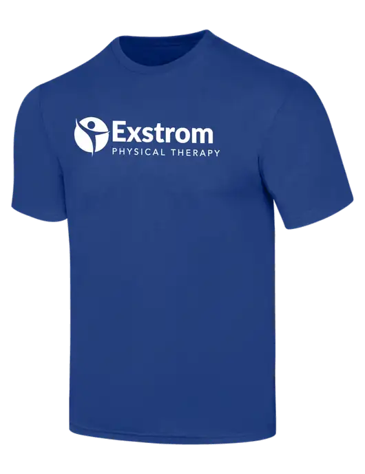 Simply Soft Dark Royal 4.5oz  Poly/Combed Ring Spun Cotton T-Shirt w/Exstrom Logo