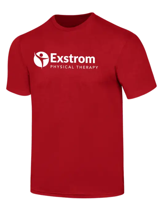 Simply Soft Red 4.5oz  Poly/Combed Ring Spun Cotton T-Shirt w/Exstrom Logo