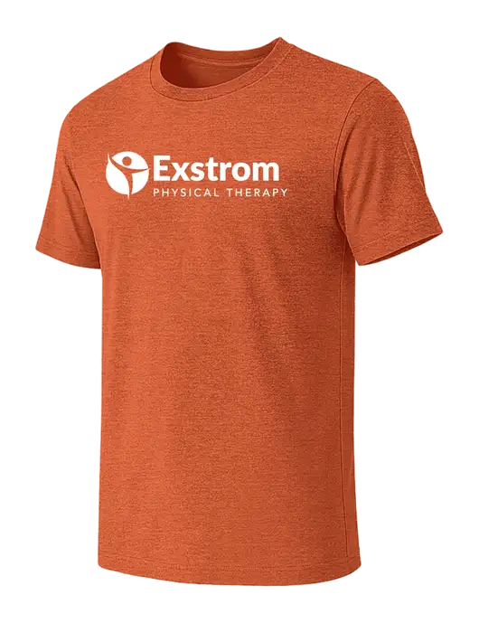 BELLA+CANVAS Heather Orange CVC Short Sleeve Tee w/Exstrom Logo