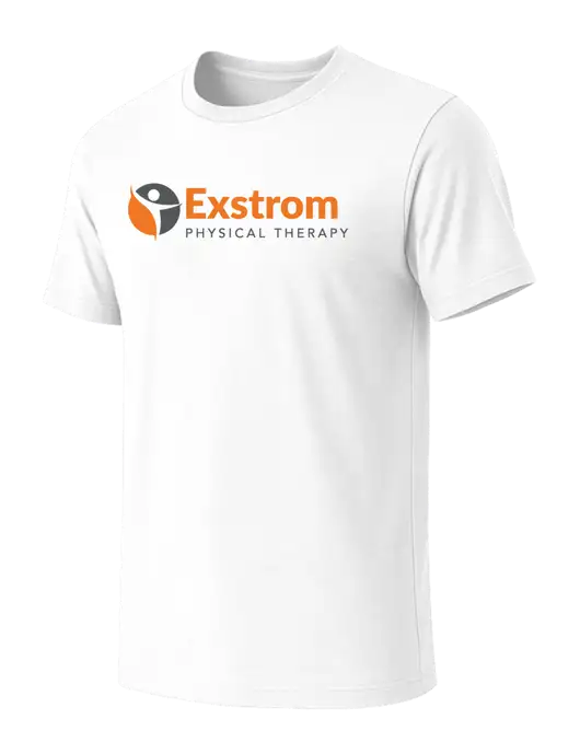 BELLA+CANVAS White Blend CVC Short Sleeve Tee w/Exstrom Logo