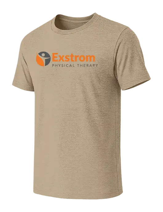 BELLA+CANVAS Heather Tan CVC Short Sleeve Tee w/Exstrom Logo