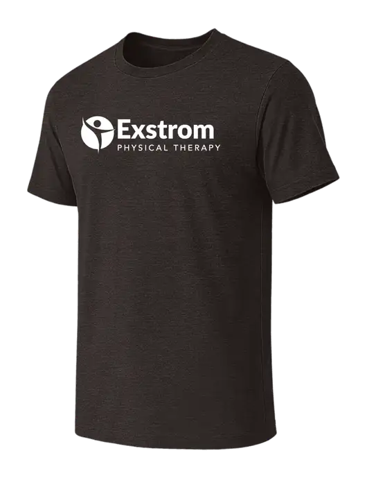 BELLA+CANVAS Dark Grey Heather CVC Short Sleeve Tee w/Exstrom Logo
