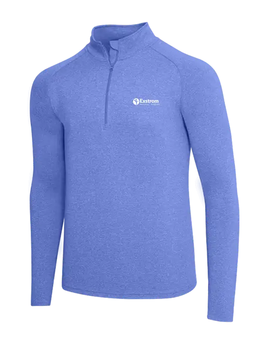 Royal Heather Sport Wick Stretch 1/4 Zip Pullover w/Exstrom Logo