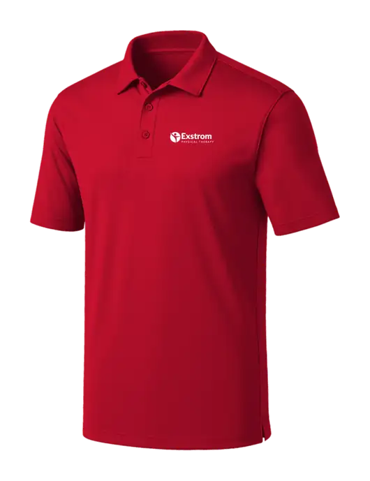 Red Silk Touch Performance Polo w/Exstrom Logo