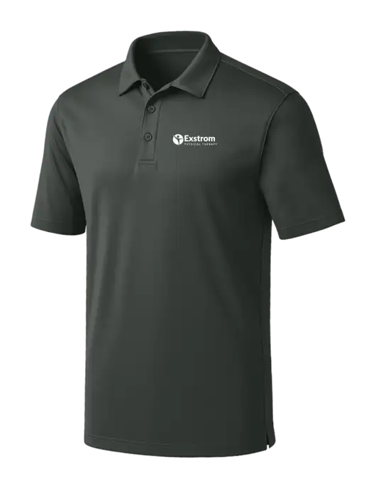 Dark Grey Silk Touch Performance Polo w/Exstrom Logo
