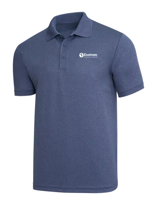Light Navy Heather PosiCharge RacerMesh Polo w/Exstrom Logo