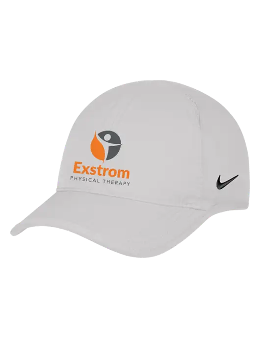 Nike White Featherlight Cap w/Exstrom Logo
