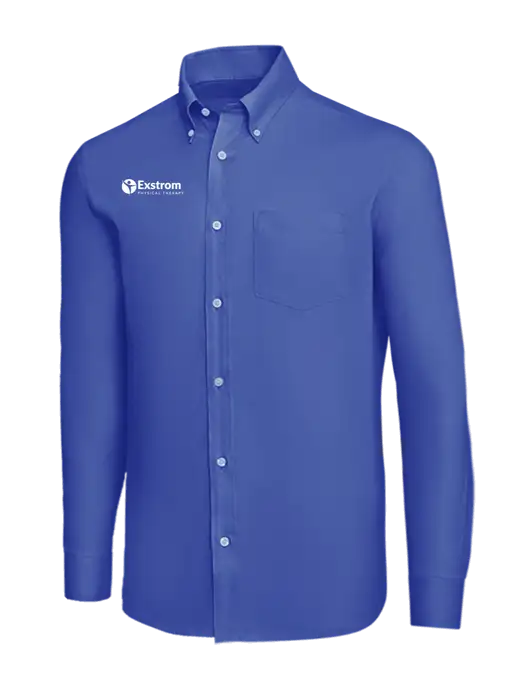 Brooks Brothers Dark Royal Wrinkle-Free Stretch Nailhead Shirt w/Exstrom Logo