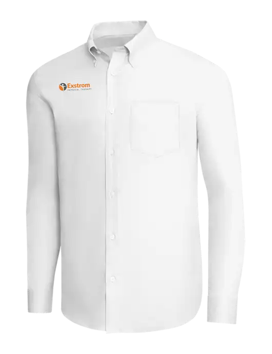 Brooks Brothers White Wrinkle-Free Stretch Pinpoint Shirt w/Exstrom Logo