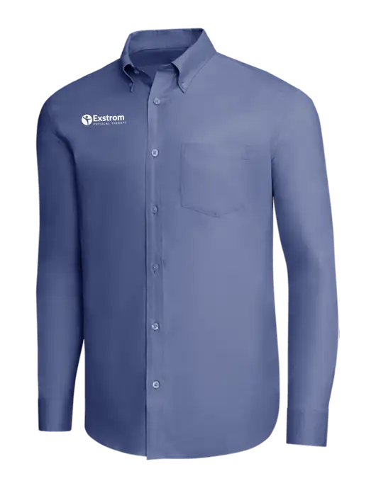 Brooks Brothers Light Navy Wrinkle-Free Stretch Pinpoint Shirt w/Exstrom Logo