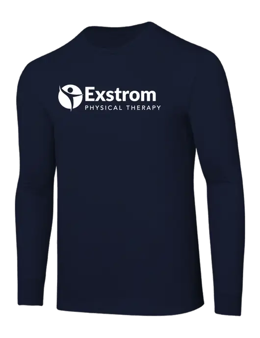 Core Blend Navy Long Sleeve Tee w/Exstrom Logo