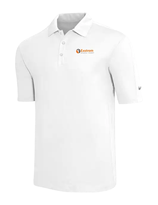 Nike White Tech Sport Dri-FIT Polo w/Exstrom Logo