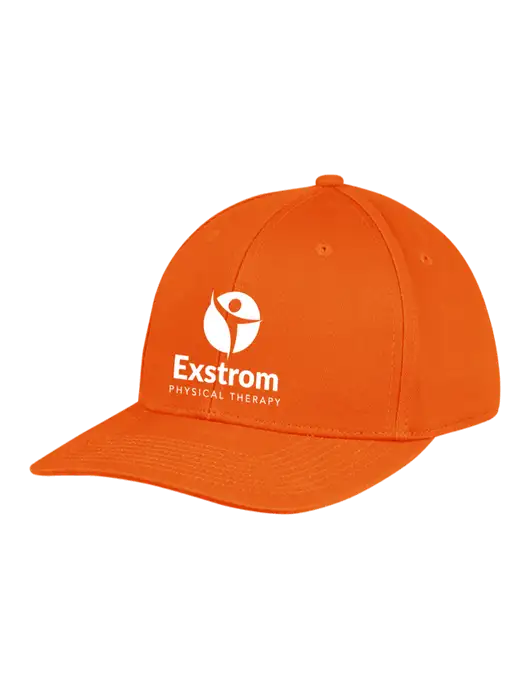Premium Modern Structured Twill Orange Snapback Cap w/Exstrom Logo