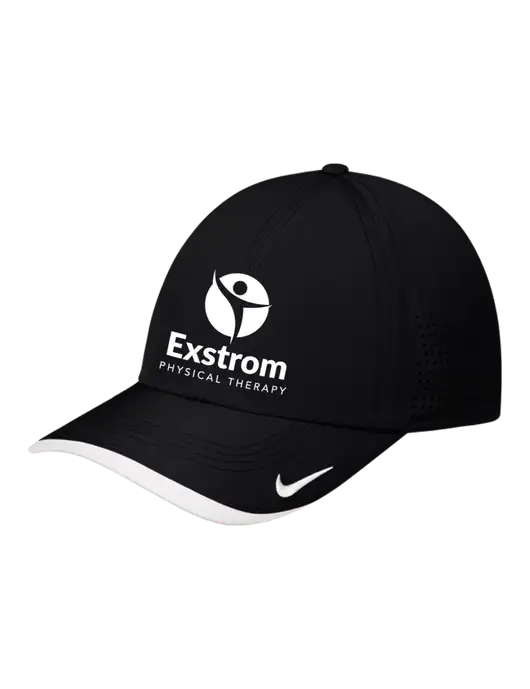 Nike Black/White Dri-FIT Perforated Performance Cap w/Exstrom Logo