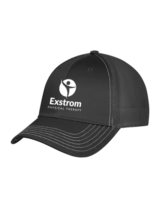 Charcoal Grey Mesh Trucker Cap Snap Back w/Exstrom Logo