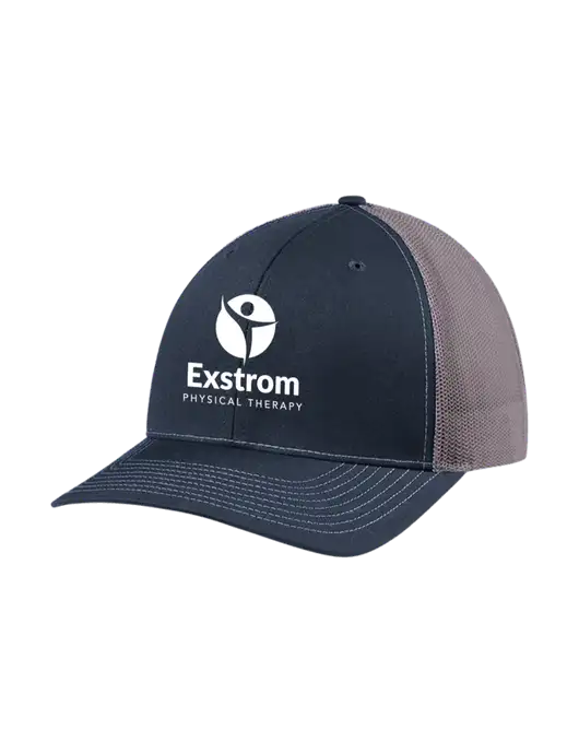 Richardson Adjustable Snapback Original 112 Trucker Cap Navy w/Charcoal Mesh w/Exstrom Logo