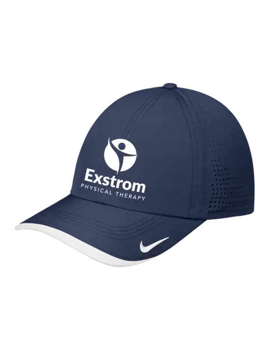 Nike Navy/White Dri-FIT Perforated Performance Cap w/Exstrom Logo