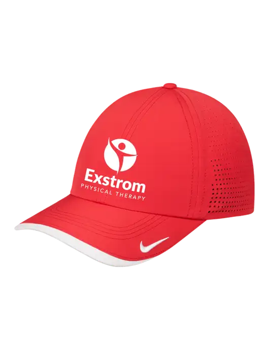 Nike Red/White Dri-FIT Perforated Performance Cap w/Exstrom Logo