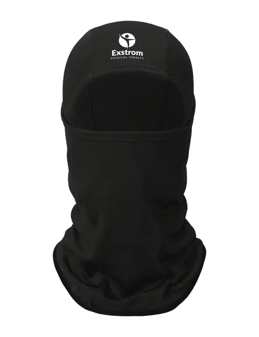 Black CornerStone Smooth Fleece Face Mask w/Exstrom Logo