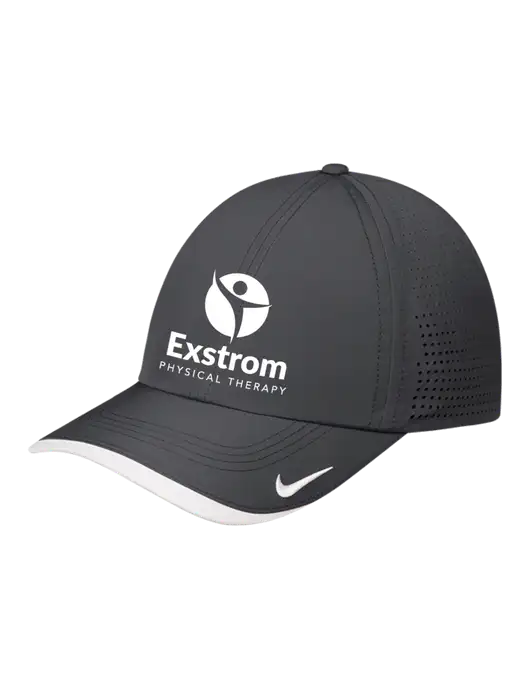 Nike Dark Grey/White Dri-FIT Perforated Performance Cap w/Exstrom Logo