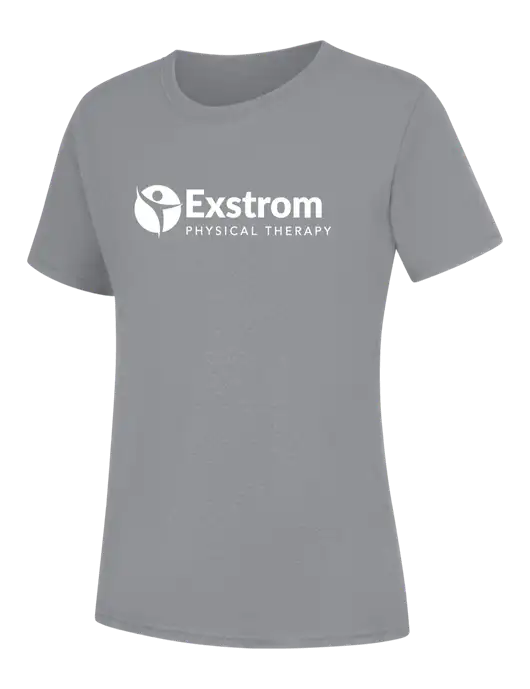 Womens Light Grey Heather Core Blend Tee w/Exstrom Logo