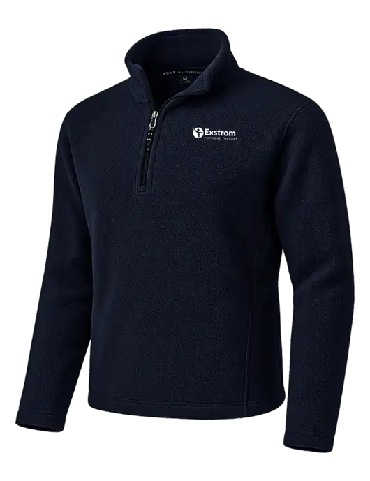 Navy Fleece 1/4-Zip Pullover w/Exstrom Logo