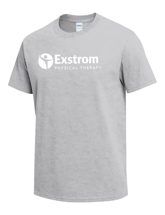 Light Grey Heather Heavyweight 6.1 oz T-Shirt w/Exstrom Logo