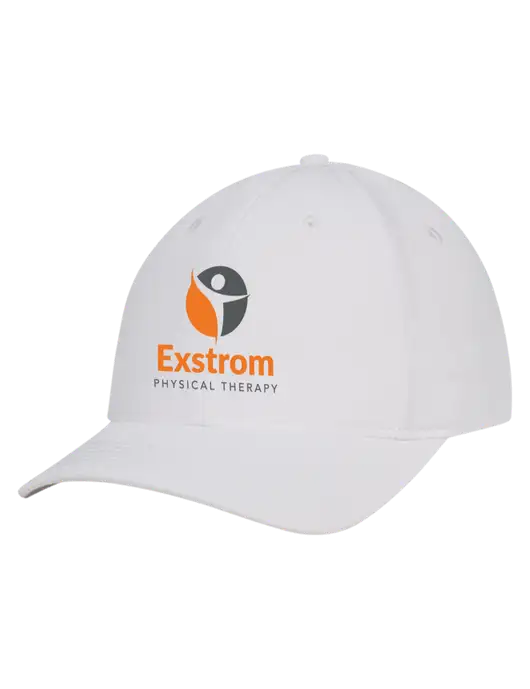 White Nylon Twill Performance Cap w/Exstrom Logo