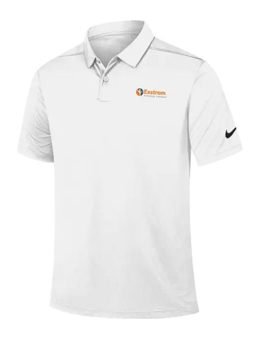 Nike White Dry Essential Solid Polo w/Exstrom Logo