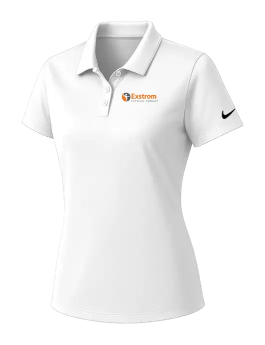 Nike Womens White Dry Essential Solid Polo w/Exstrom Logo