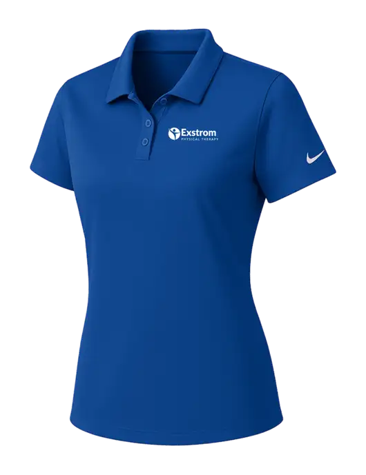 Nike Womens Dark Royal Dry Essential Solid Polo w/Exstrom Logo