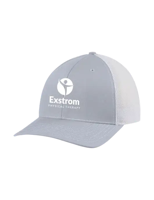 Richardson Adjustable Snapback Original 112 Trucker Cap Light Heather Grey w/White Mesh w/Exstrom Logo